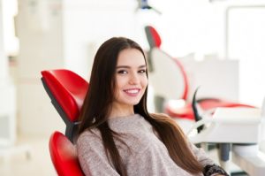 young woman at the dentist